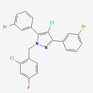 molecular formula C22H13Br2Cl2FN2 B14927280 3,5-bis(3-bromophenyl)-4-chloro-1-(2-chloro-4-fluorobenzyl)-1H-pyrazole 