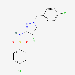 molecular formula C16H12Cl3N3O2S B14927305 4-chloro-N-[4-chloro-1-(4-chlorobenzyl)-1H-pyrazol-3-yl]benzenesulfonamide 