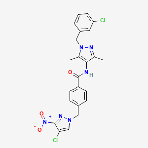 N-[1-(3-chlorobenzyl)-3,5-dimethyl-1H-pyrazol-4-yl]-4-[(4-chloro-3-nitro-1H-pyrazol-1-yl)methyl]benzamide