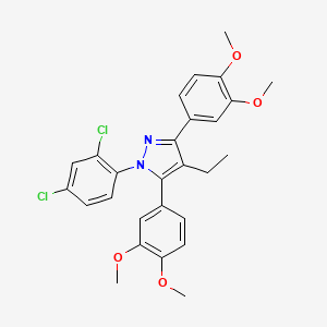 1-(2,4-dichlorophenyl)-3,5-bis(3,4-dimethoxyphenyl)-4-ethyl-1H-pyrazole