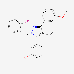 4-ethyl-1-(2-fluorobenzyl)-3,5-bis(3-methoxyphenyl)-1H-pyrazole