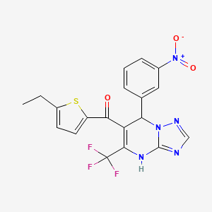 (5-Ethylthiophen-2-yl)[7-(3-nitrophenyl)-5-(trifluoromethyl)-4,7-dihydro[1,2,4]triazolo[1,5-a]pyrimidin-6-yl]methanone