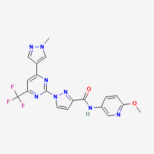 N-(6-methoxypyridin-3-yl)-1-[4-(1-methyl-1H-pyrazol-4-yl)-6-(trifluoromethyl)pyrimidin-2-yl]-1H-pyrazole-3-carboxamide