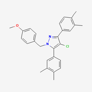 molecular formula C27H27ClN2O B14927360 4-chloro-3,5-bis(3,4-dimethylphenyl)-1-(4-methoxybenzyl)-1H-pyrazole CAS No. 1006336-96-4