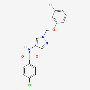 4-chloro-N-{1-[(3-chlorophenoxy)methyl]-1H-pyrazol-4-yl}benzenesulfonamide