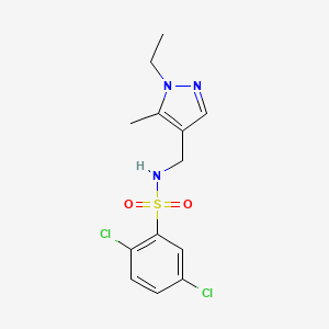 molecular formula C13H15Cl2N3O2S B14927380 2,5-dichloro-N-[(1-ethyl-5-methyl-1H-pyrazol-4-yl)methyl]benzenesulfonamide 