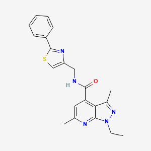 1-ethyl-3,6-dimethyl-N-[(2-phenyl-1,3-thiazol-4-yl)methyl]-1H-pyrazolo[3,4-b]pyridine-4-carboxamide