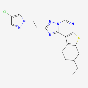 2-[2-(4-chloro-1H-pyrazol-1-yl)ethyl]-9-ethyl-8,9,10,11-tetrahydro[1]benzothieno[3,2-e][1,2,4]triazolo[1,5-c]pyrimidine