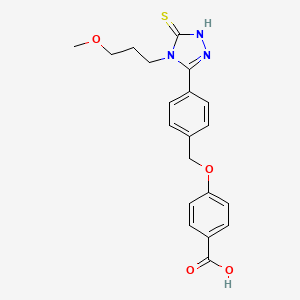 molecular formula C20H21N3O4S B14927419 4-({4-[4-(3-methoxypropyl)-5-sulfanyl-4H-1,2,4-triazol-3-yl]benzyl}oxy)benzoic acid 