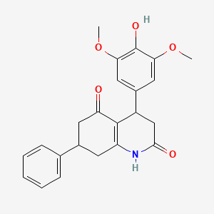 molecular formula C23H23NO5 B14927423 4-(4-hydroxy-3,5-dimethoxyphenyl)-7-phenyl-4,6,7,8-tetrahydroquinoline-2,5(1H,3H)-dione 