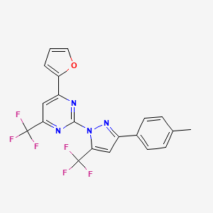 4-(furan-2-yl)-2-[3-(4-methylphenyl)-5-(trifluoromethyl)-1H-pyrazol-1-yl]-6-(trifluoromethyl)pyrimidine