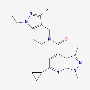 6-cyclopropyl-N-ethyl-N-[(1-ethyl-3-methyl-1H-pyrazol-4-yl)methyl]-1,3-dimethyl-1H-pyrazolo[3,4-b]pyridine-4-carboxamide