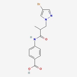 molecular formula C14H14BrN3O3 B14927455 4-{[3-(4-bromo-1H-pyrazol-1-yl)-2-methylpropanoyl]amino}benzoic acid 