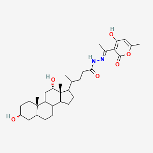 4-(3,12-Dihydroxy-10,13-dimethylhexadecahydro-1H-cyclopenta[A]phenanthren-17-YL)-N'~1~-{1-[6-methyl-2,4-dioxo-2H-pyran-3(4H)-yliden]ethyl}pentanohydrazide