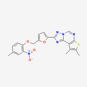 8,9-Dimethyl-2-{5-[(4-methyl-2-nitrophenoxy)methyl]furan-2-yl}thieno[3,2-e][1,2,4]triazolo[1,5-c]pyrimidine