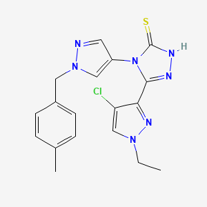 5-(4-chloro-1-ethyl-1H-pyrazol-3-yl)-4-[1-(4-methylbenzyl)-1H-pyrazol-4-yl]-4H-1,2,4-triazole-3-thiol