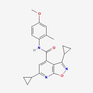 3,6-dicyclopropyl-N-(4-methoxy-2-methylphenyl)[1,2]oxazolo[5,4-b]pyridine-4-carboxamide