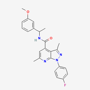 1-(4-fluorophenyl)-N-[1-(3-methoxyphenyl)ethyl]-3,6-dimethyl-1H-pyrazolo[3,4-b]pyridine-4-carboxamide