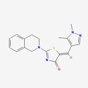 (5Z)-2-(3,4-dihydroisoquinolin-2(1H)-yl)-5-[(1,5-dimethyl-1H-pyrazol-4-yl)methylidene]-1,3-thiazol-4(5H)-one