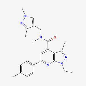 N-[(1,3-dimethyl-1H-pyrazol-4-yl)methyl]-1-ethyl-N,3-dimethyl-6-(4-methylphenyl)-1H-pyrazolo[3,4-b]pyridine-4-carboxamide