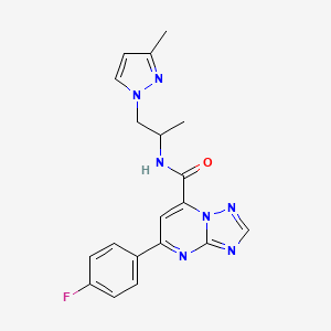 5-(4-fluorophenyl)-N-[1-(3-methyl-1H-pyrazol-1-yl)propan-2-yl][1,2,4]triazolo[1,5-a]pyrimidine-7-carboxamide