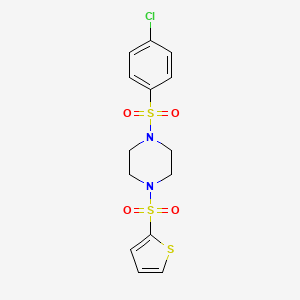 1-[(4-Chlorophenyl)sulfonyl]-4-(thiophen-2-ylsulfonyl)piperazine