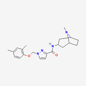 molecular formula C21H28N4O2 B14927688 1-[(2,4-dimethylphenoxy)methyl]-N-(8-methyl-8-azabicyclo[3.2.1]oct-3-yl)-1H-pyrazole-3-carboxamide 