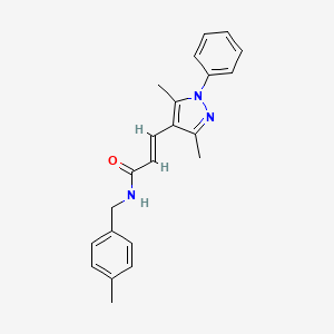 (2E)-3-(3,5-dimethyl-1-phenyl-1H-pyrazol-4-yl)-N-(4-methylbenzyl)prop-2-enamide