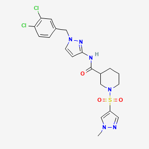 N-[1-(3,4-dichlorobenzyl)-1H-pyrazol-3-yl]-1-[(1-methyl-1H-pyrazol-4-yl)sulfonyl]piperidine-3-carboxamide