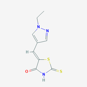 molecular formula C9H9N3OS2 B14927724 Thiazolidin-4-one, 5-(1-ethyl-1H-pyrazol-4-ylmethylene)-2-thioxo- 