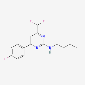 molecular formula C15H16F3N3 B14927733 N-butyl-4-(difluoromethyl)-6-(4-fluorophenyl)pyrimidin-2-amine 