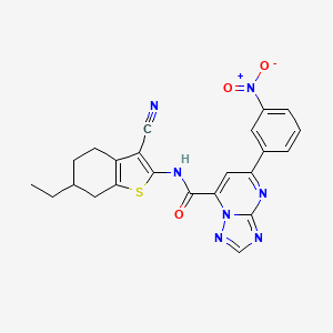 N-(3-cyano-6-ethyl-4,5,6,7-tetrahydro-1-benzothiophen-2-yl)-5-(3-nitrophenyl)[1,2,4]triazolo[1,5-a]pyrimidine-7-carboxamide