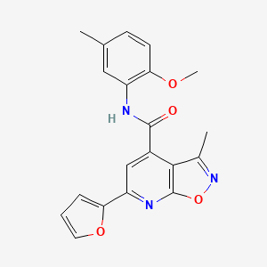 molecular formula C20H17N3O4 B14927754 6-(furan-2-yl)-N-(2-methoxy-5-methylphenyl)-3-methyl[1,2]oxazolo[5,4-b]pyridine-4-carboxamide 