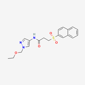 molecular formula C19H21N3O4S B14927768 N-[1-(ethoxymethyl)-1H-pyrazol-4-yl]-3-(naphthalen-2-ylsulfonyl)propanamide 