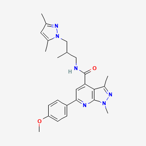 N-[3-(3,5-dimethyl-1H-pyrazol-1-yl)-2-methylpropyl]-6-(4-methoxyphenyl)-1,3-dimethyl-1H-pyrazolo[3,4-b]pyridine-4-carboxamide