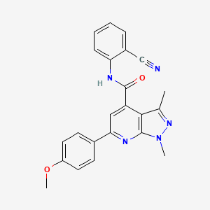 molecular formula C23H19N5O2 B14927778 N-(2-cyanophenyl)-6-(4-methoxyphenyl)-1,3-dimethyl-1H-pyrazolo[3,4-b]pyridine-4-carboxamide 