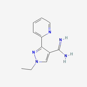 molecular formula C11H13N5 B1492778 1-ethyl-3-(pyridin-2-yl)-1H-pyrazole-4-carboximidamide CAS No. 2098018-81-4