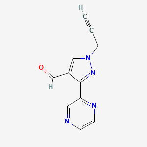 1-(prop-2-yn-1-yl)-3-(pyrazin-2-yl)-1H-pyrazole-4-carbaldehyde