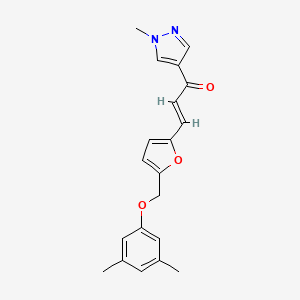 molecular formula C20H20N2O3 B14927798 (2E)-3-{5-[(3,5-dimethylphenoxy)methyl]furan-2-yl}-1-(1-methyl-1H-pyrazol-4-yl)prop-2-en-1-one 