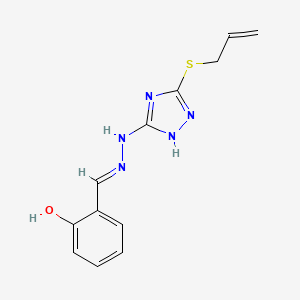 2-[(E)-{2-[5-(prop-2-en-1-ylsulfanyl)-4H-1,2,4-triazol-3-yl]hydrazinylidene}methyl]phenol