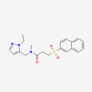 molecular formula C20H23N3O3S B14927814 N-[(1-ethyl-1H-pyrazol-5-yl)methyl]-N-methyl-3-(naphthalen-2-ylsulfonyl)propanamide 