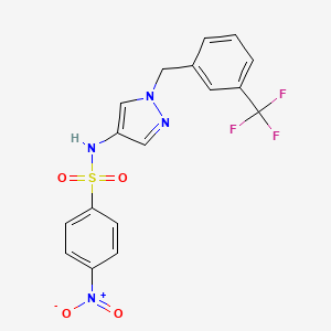 4-nitro-N-{1-[3-(trifluoromethyl)benzyl]-1H-pyrazol-4-yl}benzenesulfonamide