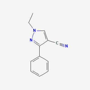 molecular formula C12H11N3 B1492783 1-ethyl-3-phenyl-1H-pyrazole-4-carbonitrile CAS No. 2097985-30-1