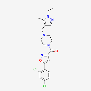 [5-(2,4-dichlorophenyl)-1,2-oxazol-3-yl]{4-[(1-ethyl-5-methyl-1H-pyrazol-4-yl)methyl]piperazin-1-yl}methanone