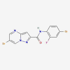 molecular formula C13H7Br2FN4O B14927847 6-bromo-N-(4-bromo-2-fluorophenyl)pyrazolo[1,5-a]pyrimidine-2-carboxamide 