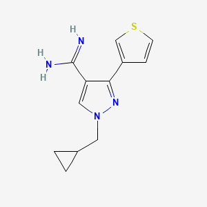 molecular formula C12H14N4S B1492785 1-(环丙基甲基)-3-(噻吩-3-基)-1H-吡唑-4-甲酰胺 CAS No. 2098019-10-2