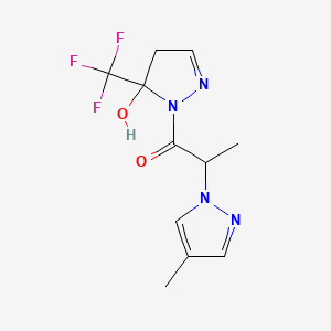 1-[5-hydroxy-5-(trifluoromethyl)-4,5-dihydro-1H-pyrazol-1-yl]-2-(4-methyl-1H-pyrazol-1-yl)propan-1-one