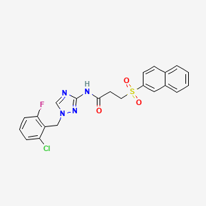 N-[1-(2-chloro-6-fluorobenzyl)-1H-1,2,4-triazol-3-yl]-3-(naphthalen-2-ylsulfonyl)propanamide