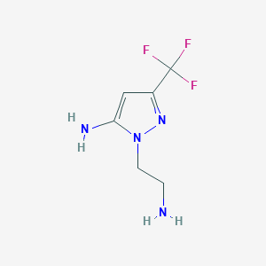 molecular formula C6H9F3N4 B1492786 1-(2-aminoethyl)-3-(trifluoromethyl)-1H-pyrazol-5-amine CAS No. 2098047-32-4