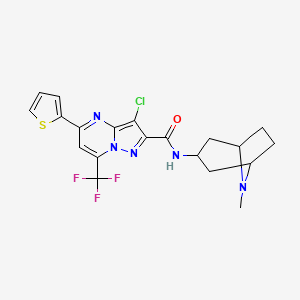 molecular formula C20H19ClF3N5OS B14927862 3-chloro-N-(8-methyl-8-azabicyclo[3.2.1]oct-3-yl)-5-(thiophen-2-yl)-7-(trifluoromethyl)pyrazolo[1,5-a]pyrimidine-2-carboxamide 